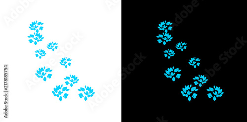 Blue magical falling leaves on alpha and black background ideal for mystical fantasy game environments and vfx creators.