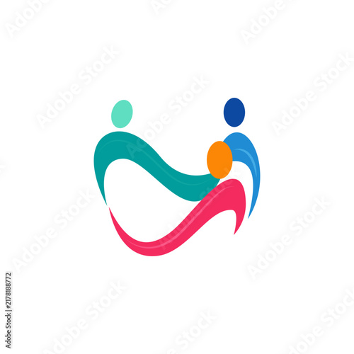 Abstract Innovation Logo With Connected Curves And Creative Technology Symbol