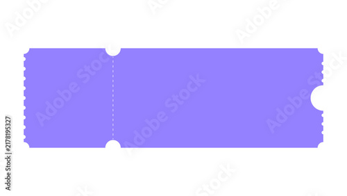 Cuadro en lienzo Light purple admission ticket stub template with semicircular cutouts and perfor
