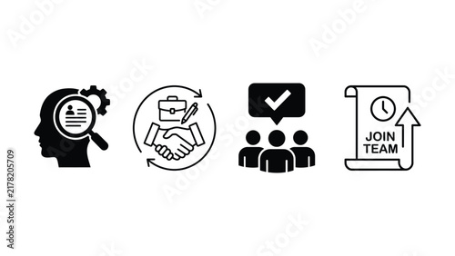 Obraz na plátne Four diverse team members collaborating, brainstorming, and joining forces