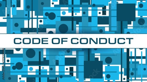 Code Of Conflict Blue Texture Squares Bottom Top Sliding Text 