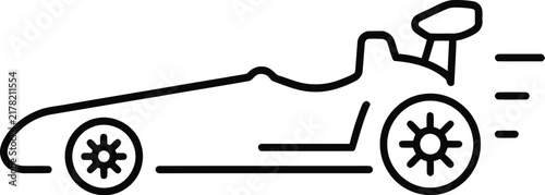 Racing car speed fast formula vehicle line icon representing motorsport with motorsport transport automotive