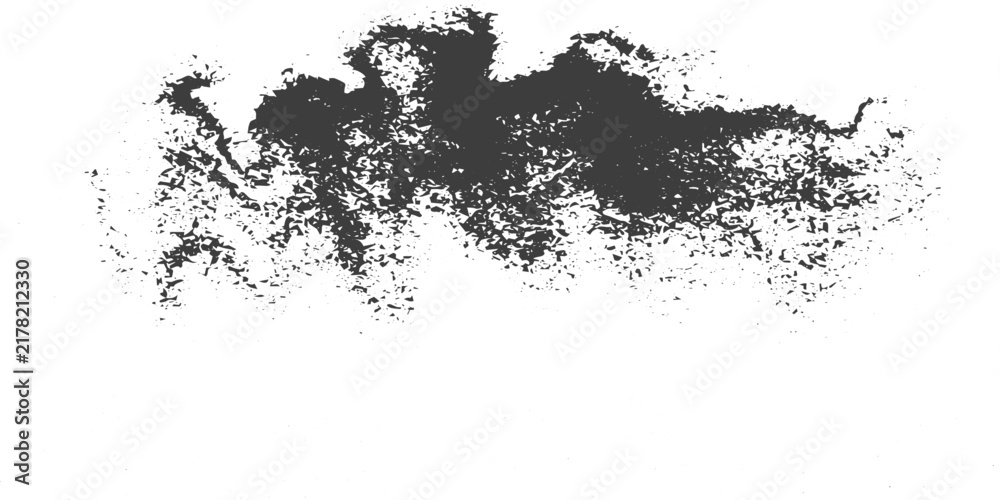 Obraz premium Abstract Black Grunge Ink Splatter Brush Stroke with Grainy Distressed Texture Vector Element