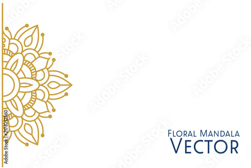 Golden Floral Mandala Isolated