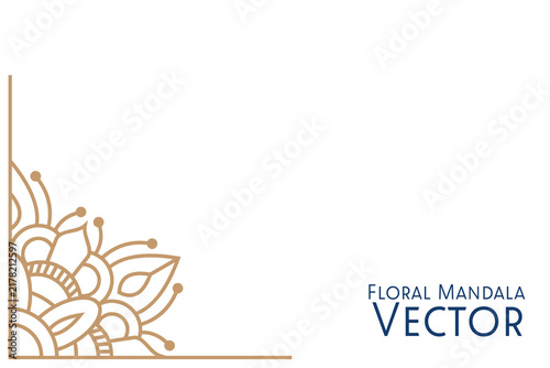 Gold Floral Mandala Corner Isolated