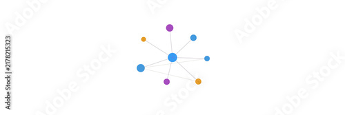Cuadro en lienzo Weighted node network with circle size representing importance