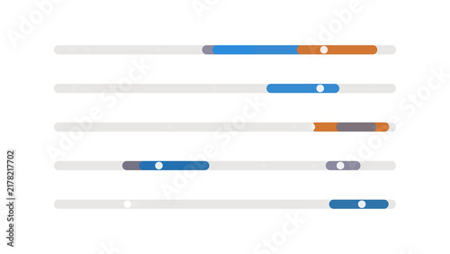Content publishing calendar timeline with category color codes. Isolated transparent PNG content calendar visualization for editorial planning.
