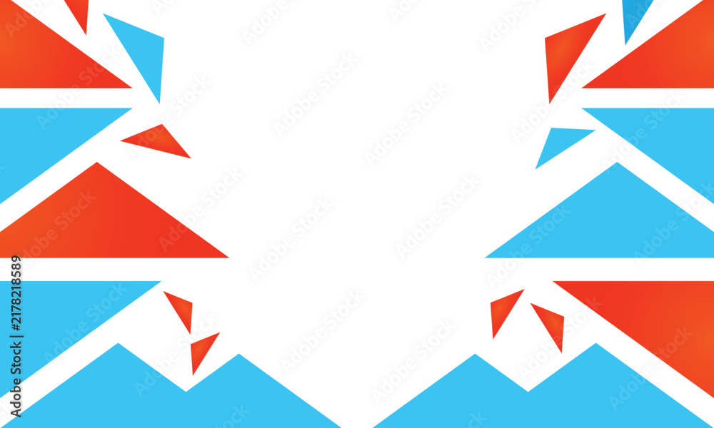 Obraz premium Abstract Red and Blue Geometric Background with White Copy Space