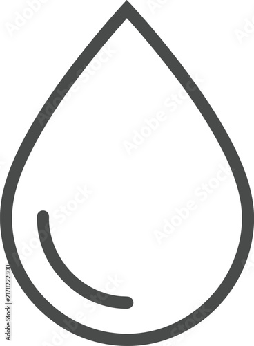 Liquid water droplet nature element outline vector icon illustration with moisture environment hydration