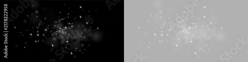 Obraz na płótnie Dense cluster of twinkling white sparkles scattered on a deep black background