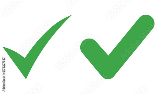 Two Green Check Mark Vector Icons