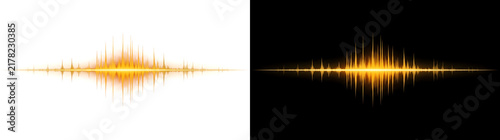 Konstfotografi Gold sound wave glowing audio frequency equalizer featuring PNG, Transparent and