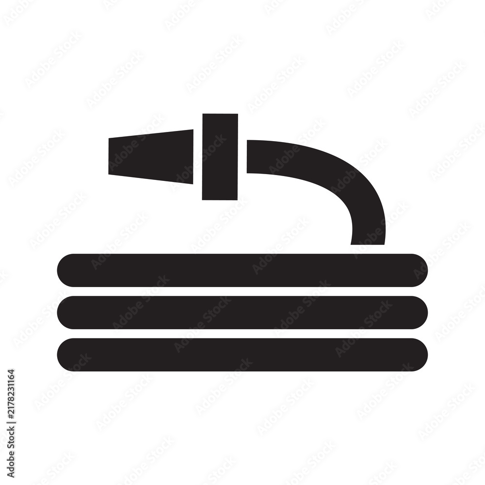 Obraz premium Flat Coiled Garden Hose - Gardening and Cultivation Glyph Icon