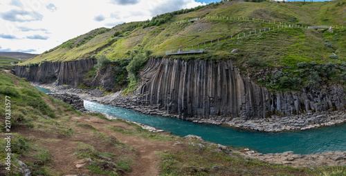High Angle Panoramic View of Studlagil Canyon