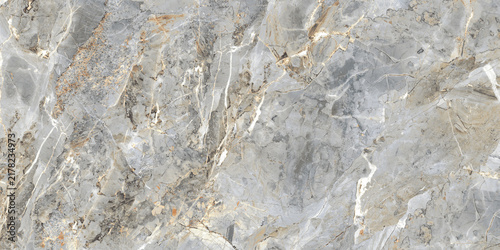 Bild auf Leinwand Grey marble texture with subtle yellow veining and natural stone details