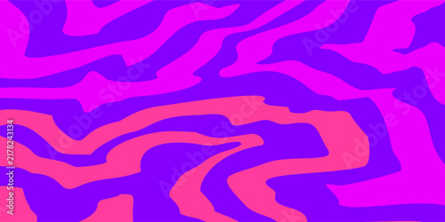 vibrant wave y2k groovy background. Abstract purple, blue and pink groovy background. Abstract wavy fluid pink, purple, and blue psychedelic stripes background.