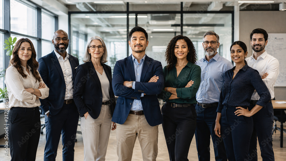 Obraz premium Diverse group standing united and ready