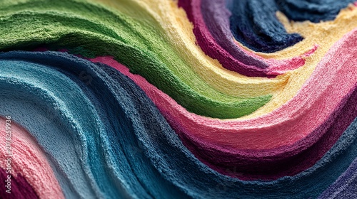 Colorful swirls of textured sand create an artistic and vibrant scene at a local artisan market