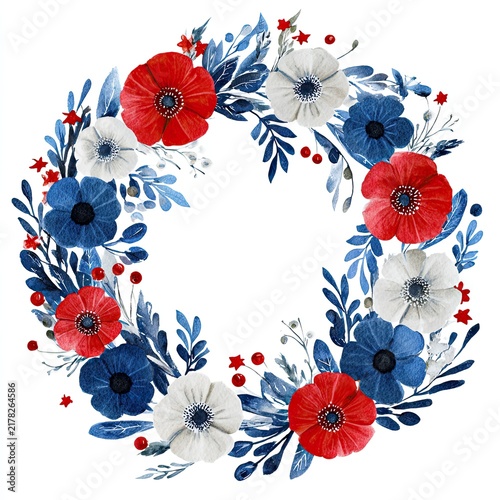 Patriotic Floral Wreath