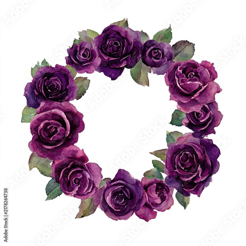 Purple Roses Wreath