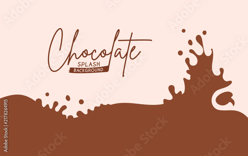 Chocolate Splash Background with Handwritten Chocolate Typography