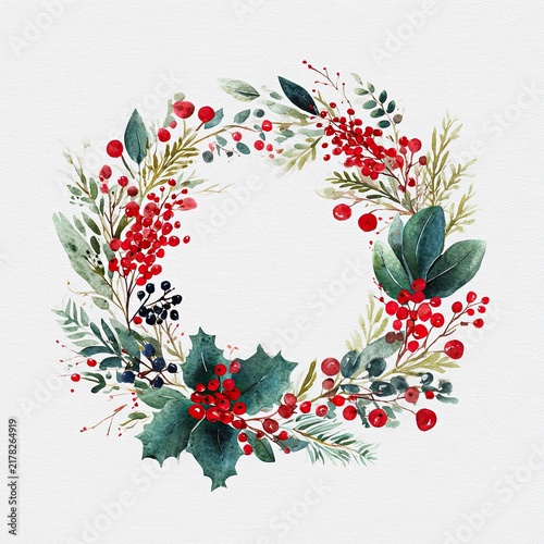 Festive Christmas Wreath for Holiday Decoration.