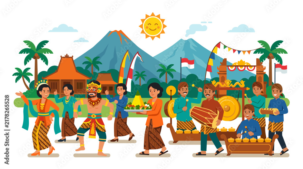 Naklejka premium Indonesian culture, Bali folk dance