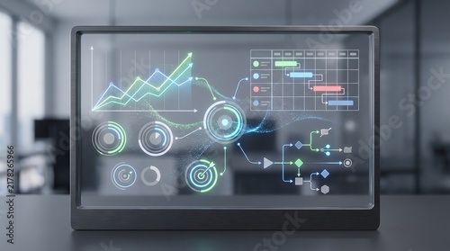 Modern Digital Dashboard Displaying Financial Data and Analytics.