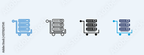 Database Multiple Icon Set Illustration Vector