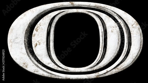 Letter O prompt (white background).