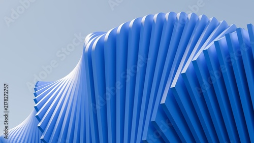 Картината върху платно 3D abstract background of blue parametric twisted waves