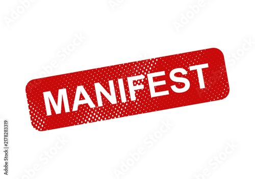 Foto Red vintage manifest stamp with bold text illustration