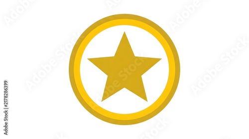 Minimalist gold star symbol inside a circular frame representing a top quality reward and achievement rating icon