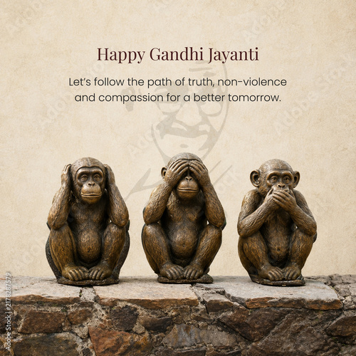 Canvas Print Walk the Path of Truth, Happy Gandhi Jayanti