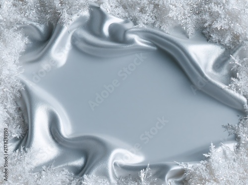 Silver Satin Frame with Frosted Texture