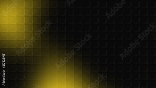 Obraz na płótnie Dark cubic glass pattern gradient background with vibrant yellow light glow