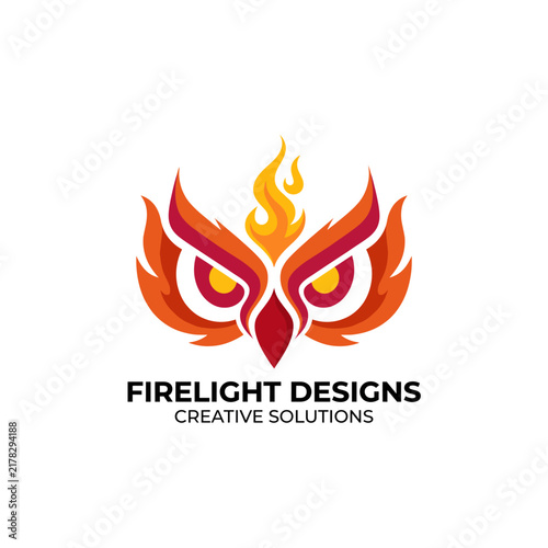 This eye-catching logo features an owl and flame motif, embodying creativity, wisdom, and innovative solutions in a visually striking design for a modern design agency.