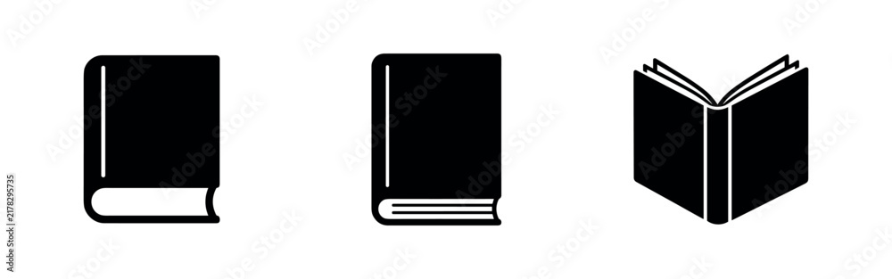 Fototapeta premium Book Icon Set, Education and Knowledge Vector Symbols for Reading and Learning Themes