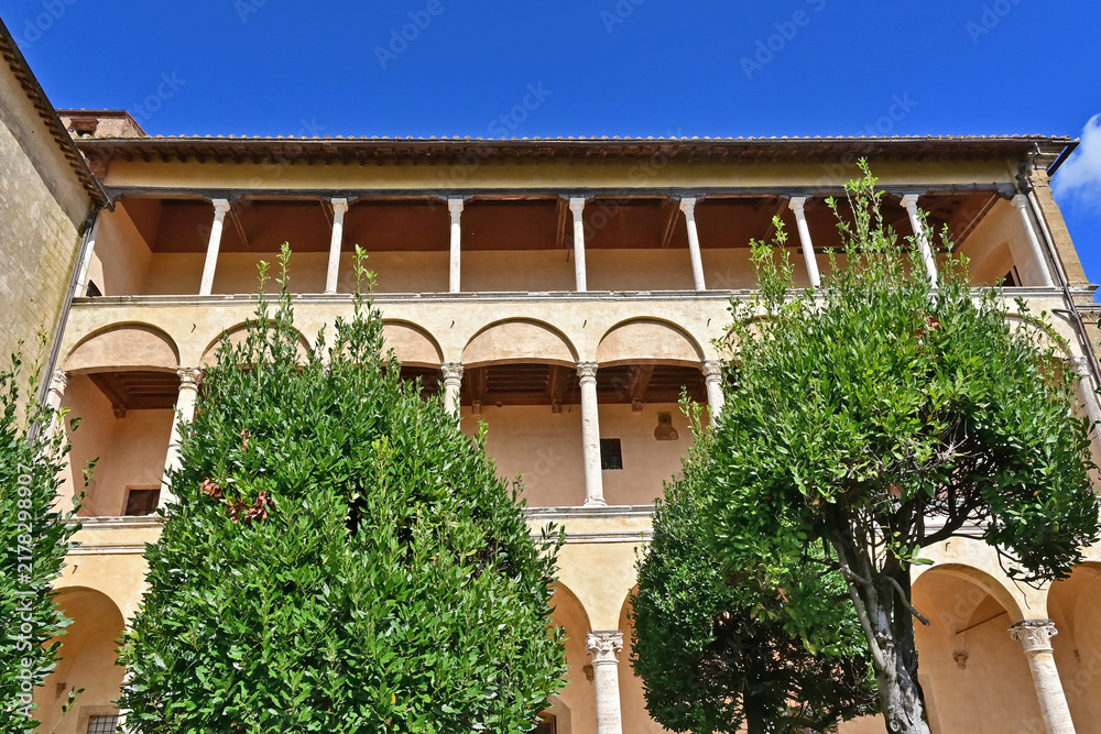 Obraz premium Pienza, Palazzo Piccolomini a Pienza, Val d'Orcia, Toscan