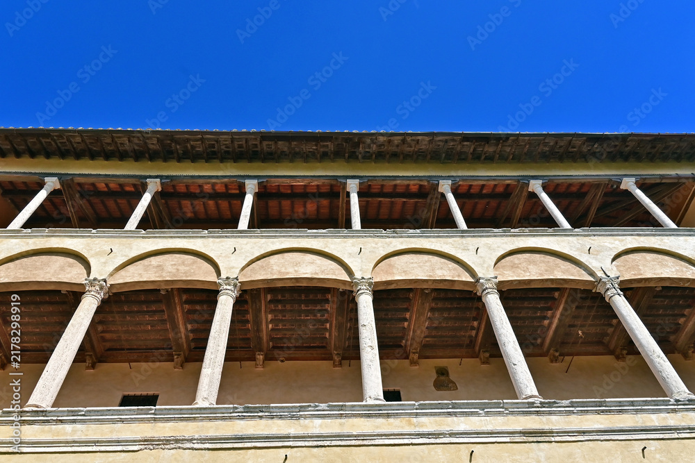 Fototapeta premium Pienza, Palazzo Piccolomini a Pienza, Val d'Orcia, Toscan