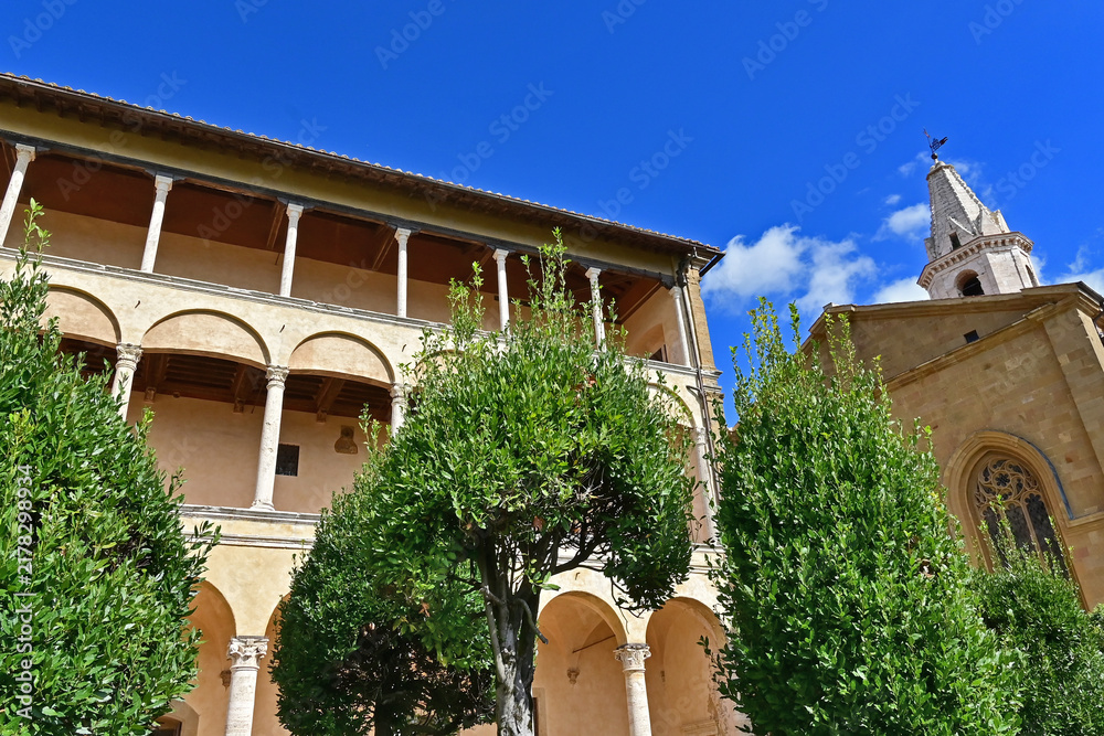 Obraz premium Pienza, Palazzo Piccolomini a Pienza, Val d'Orcia, Toscan