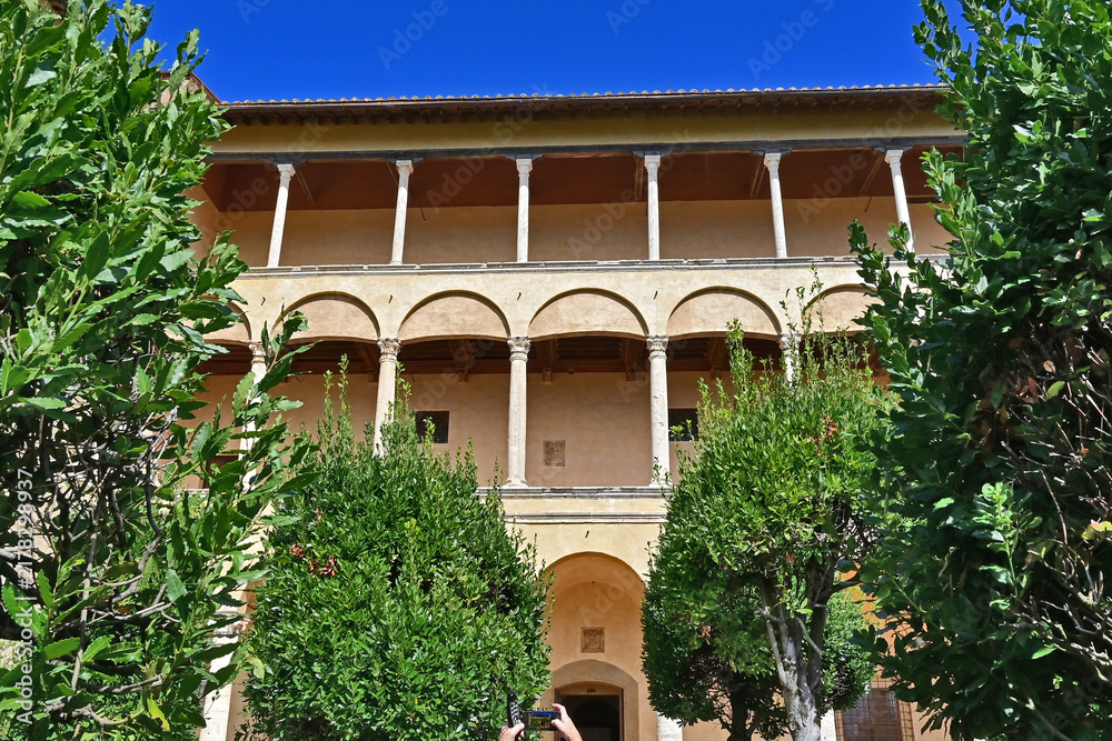 Obraz premium Pienza, Palazzo Piccolomini a Pienza, Val d'Orcia, Toscan
