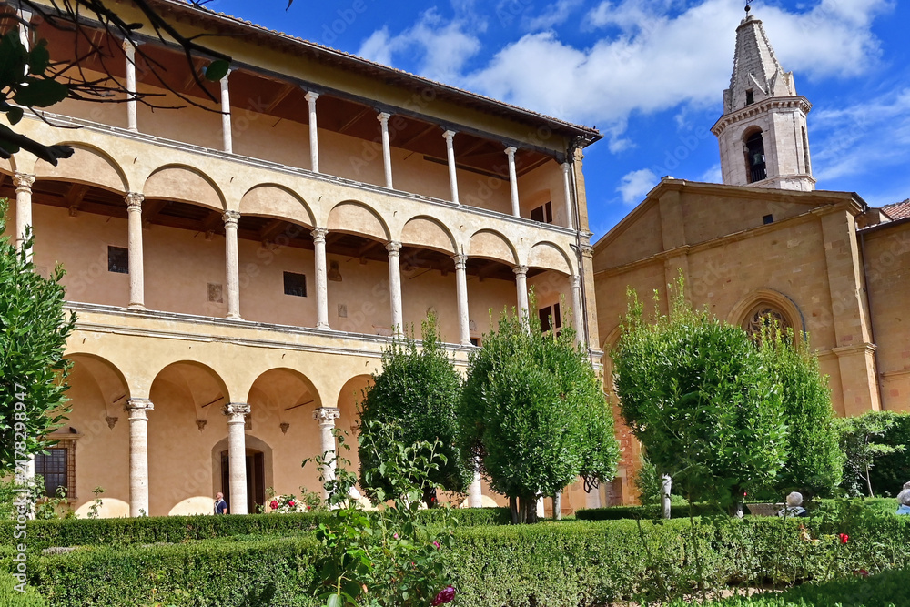 Obraz premium Pienza, Palazzo Piccolomini a Pienza, Val d'Orcia, Toscan