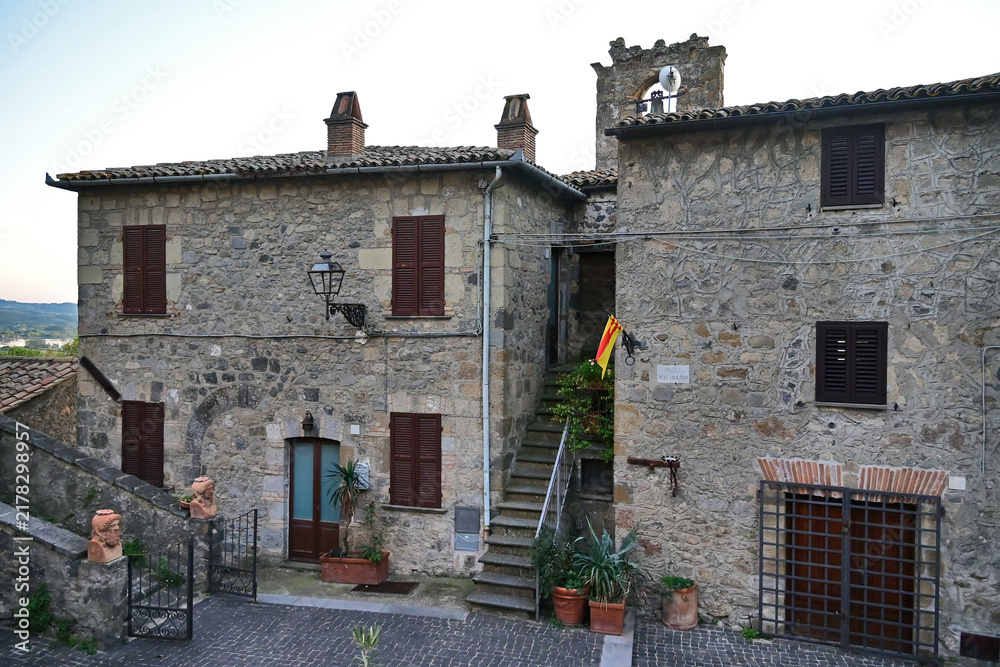 Obraz premium Pienza, streets, houses and palaces of the historic village, Val d'Orcia, Tuscany, Italy