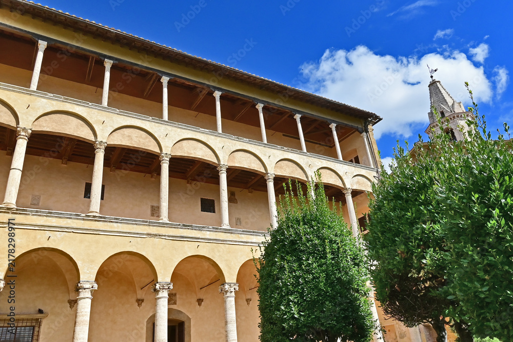 Obraz premium Pienza, Palazzo Piccolomini a Pienza, Val d'Orcia, Toscan