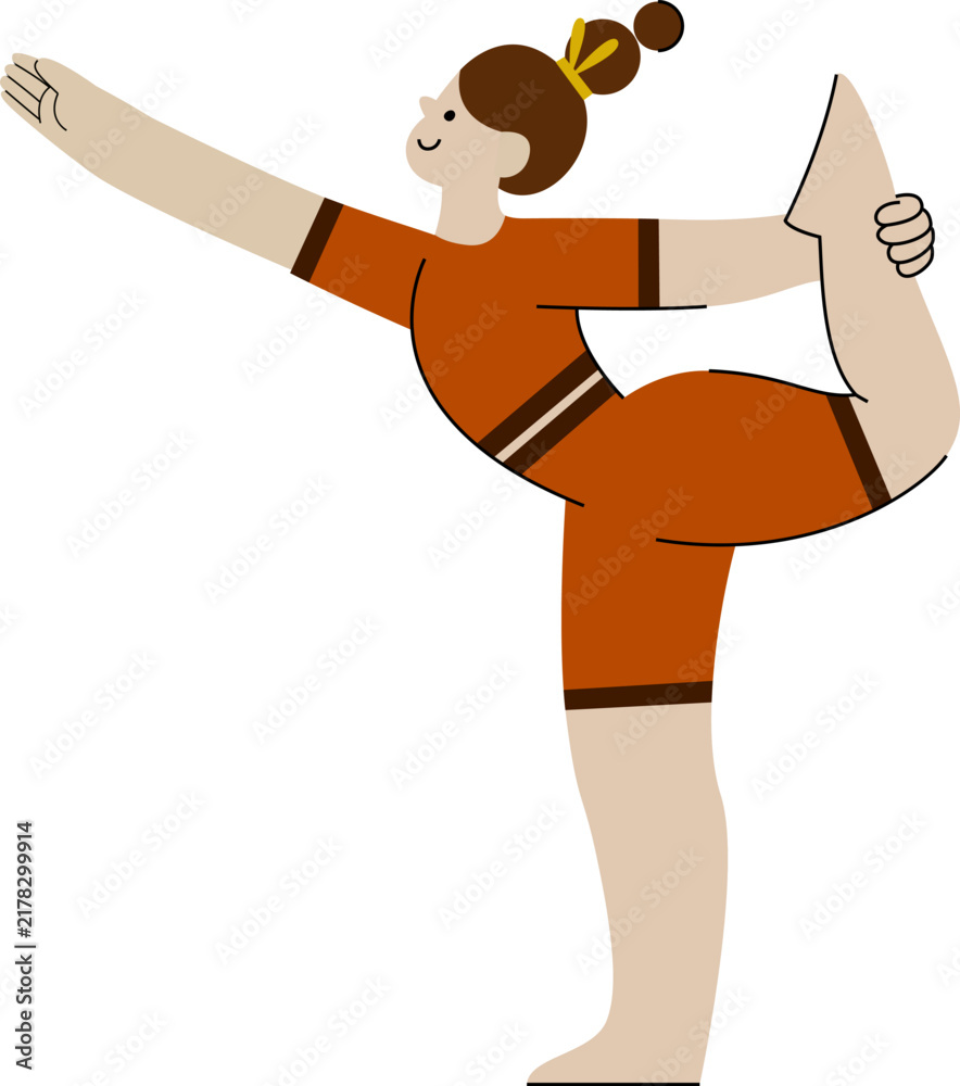 Fototapeta premium King Dancer Yoga Pose Woman Natarajasana Balance Exercise