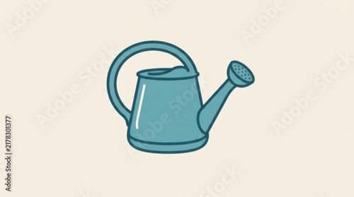 Blue watering can vector illustration for gardening and plant care