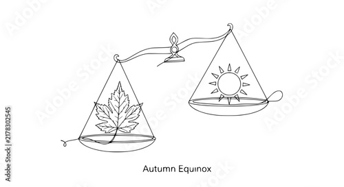 Foto Autumn Equinox Balance: Leaf vs
