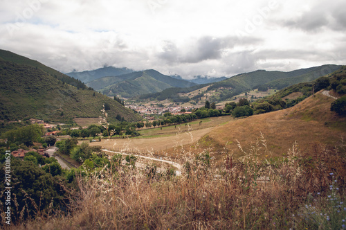 Panoramic view of the Liébana Valley and the town of Potes, Cantabria