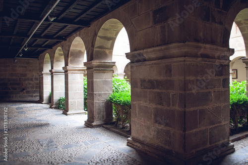 Cloister of Santo Toribio de Liébana Monastery, Cantabria, Spain, Europe